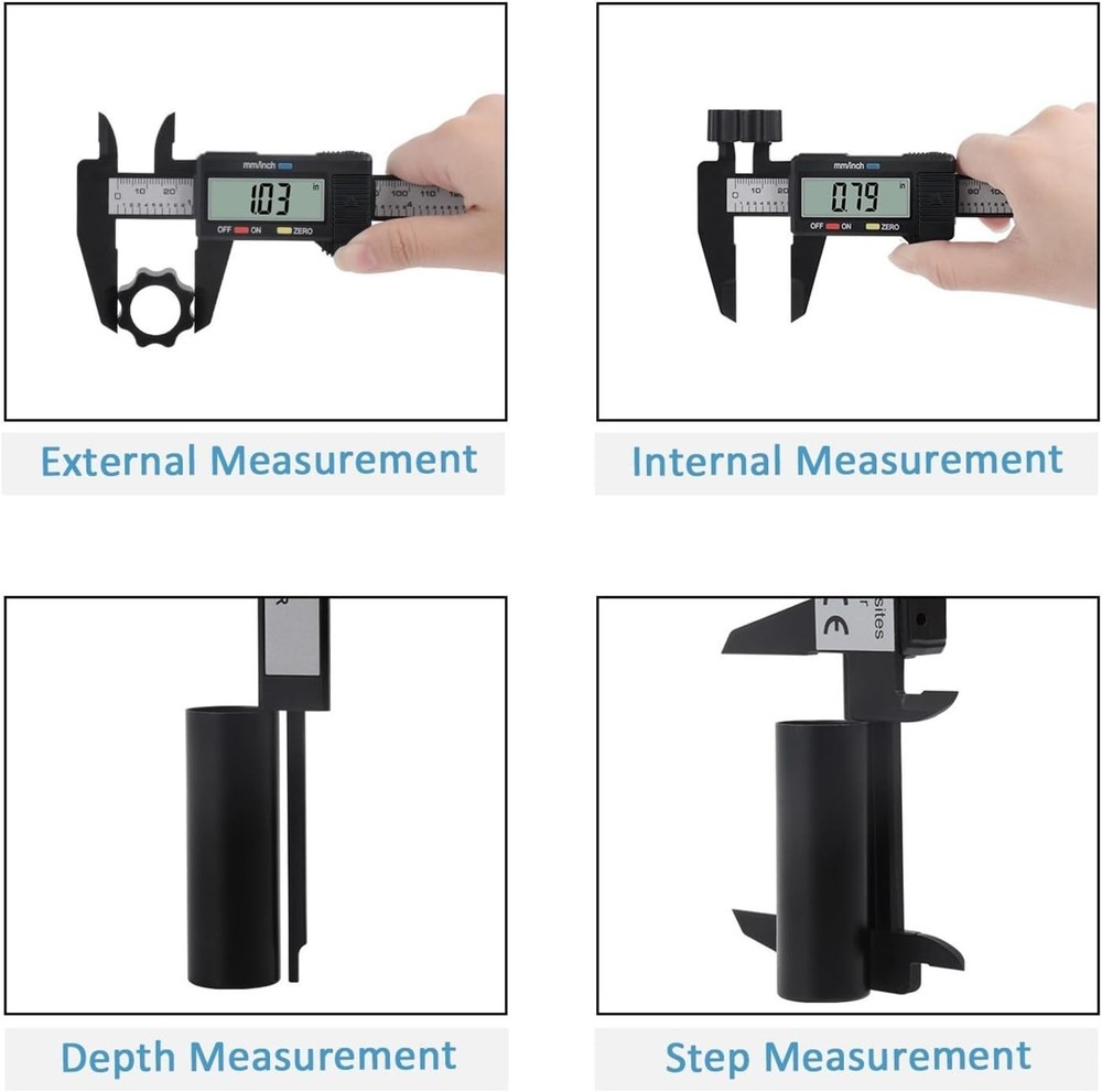 Precision Digital Caliper 0-6” Measuring Tool with Easy LCD Screen & Auto-Off