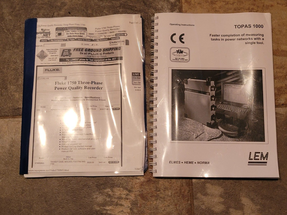 LEM Topas 1000 Power Quality Analyzer Data Logger w/ Current Loops Hard Case