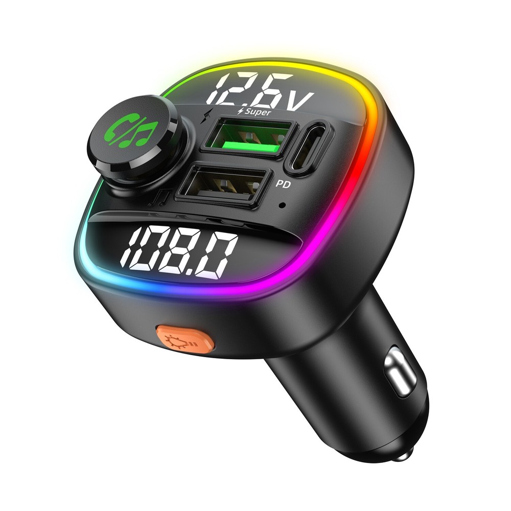 USB PD Charger w/ AUX&Hands-Free Function FastCharge Car Wireless FM Transmitter