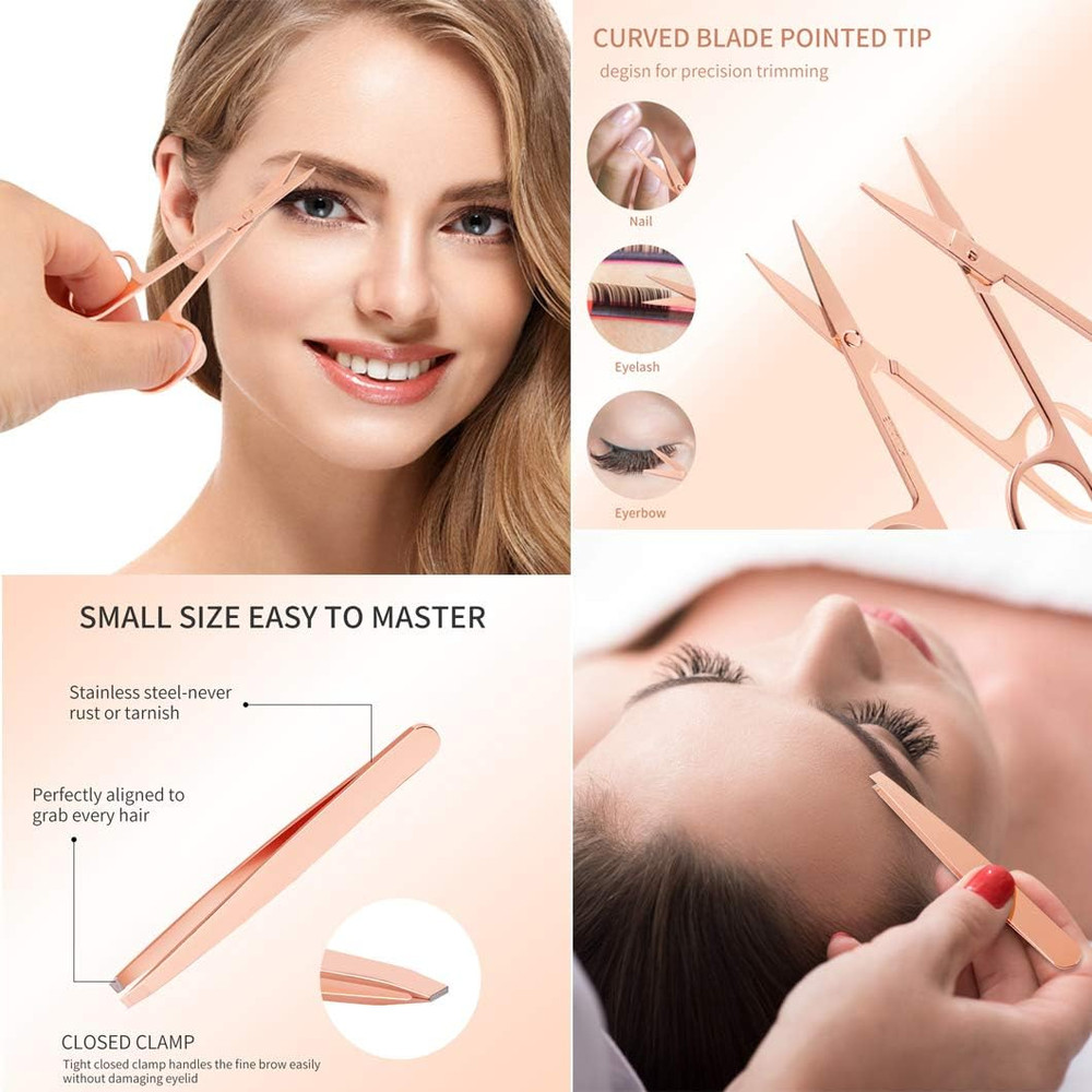 Eyelash Applicator Tool Set 5PCS Lash Applicator Curler Scissors Kit