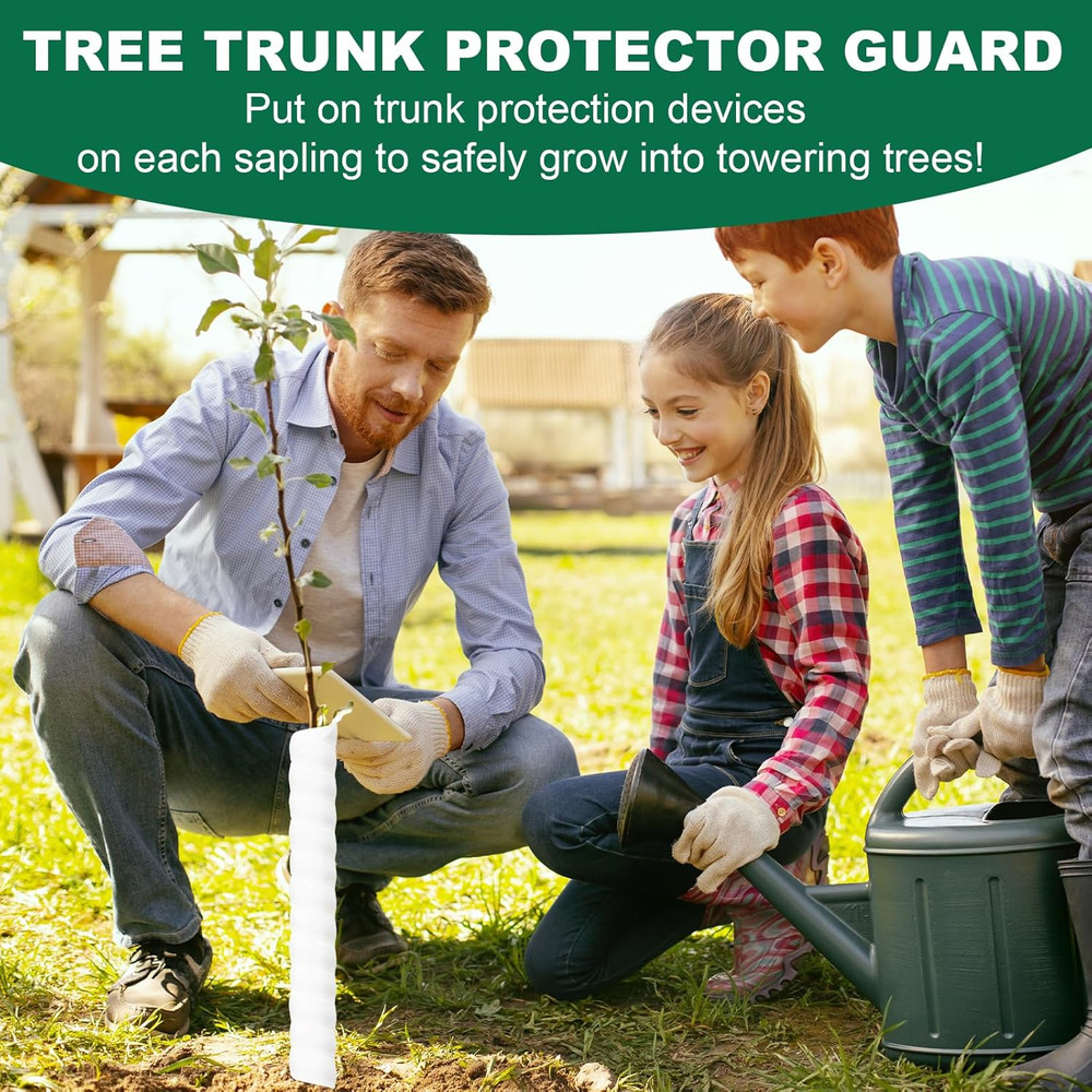 4PCS Tree Trunk Protector Guard, 2 Size Plastic Spiral Tree Bark Protector Tree