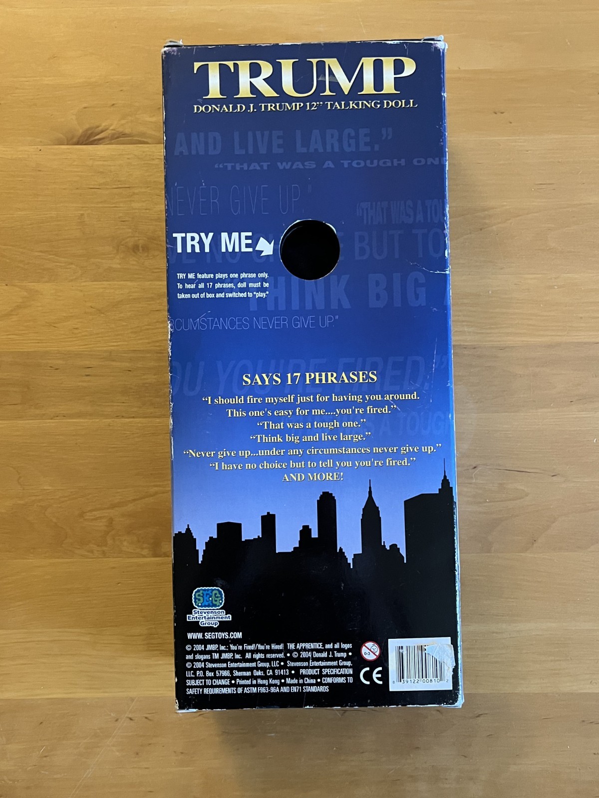 Donald Trump The Apprentice 2004 Autographed Signed 12 Inch Talking Doll - works