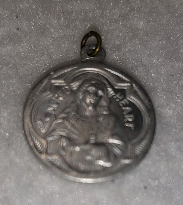 Case With Religious Items, Rosary Bracelet, Scapulars, Pendant, Sacred Heart