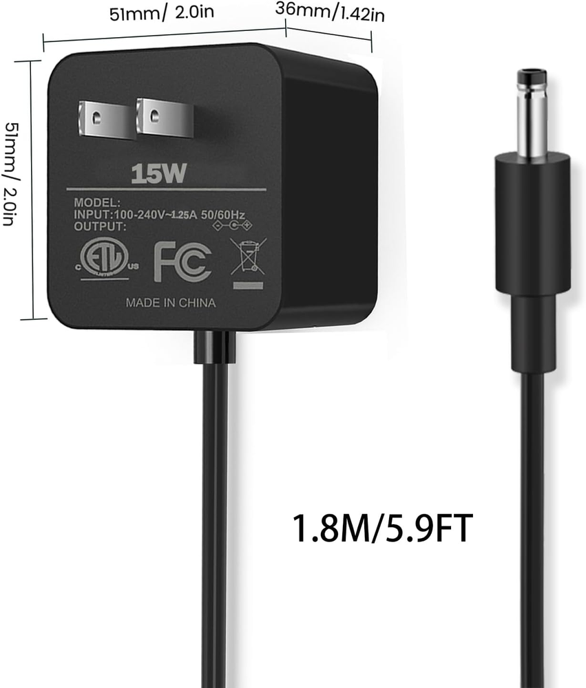 15W Power Adapter for Echo Dot 3Rd Generation, Echo Dot (3Rd/4Th Gen) with Clock