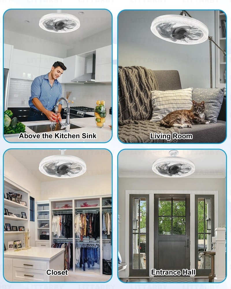 Modern Remote-Controlled Ceiling Fan & Light - Brightness & Color Adjustments