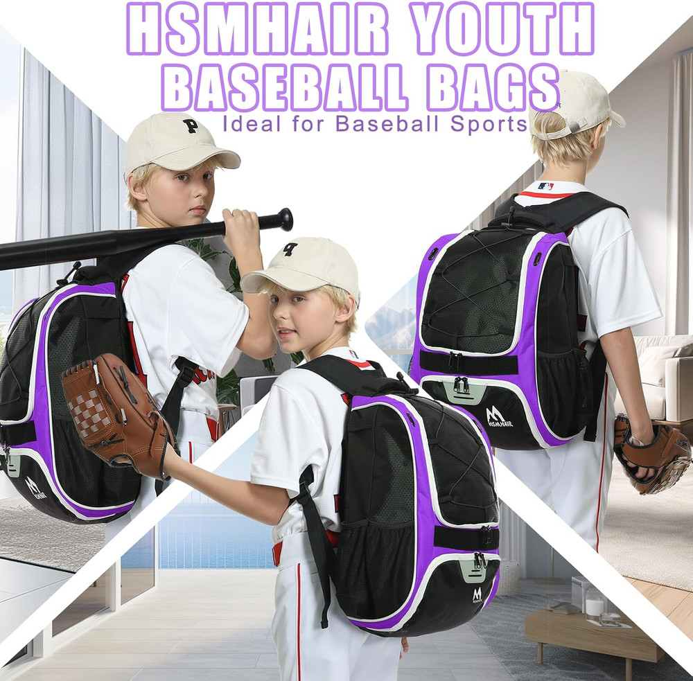 Baseball Bag-Baseball Backpack Holder for Baseball, Large Main Compartment,Softb