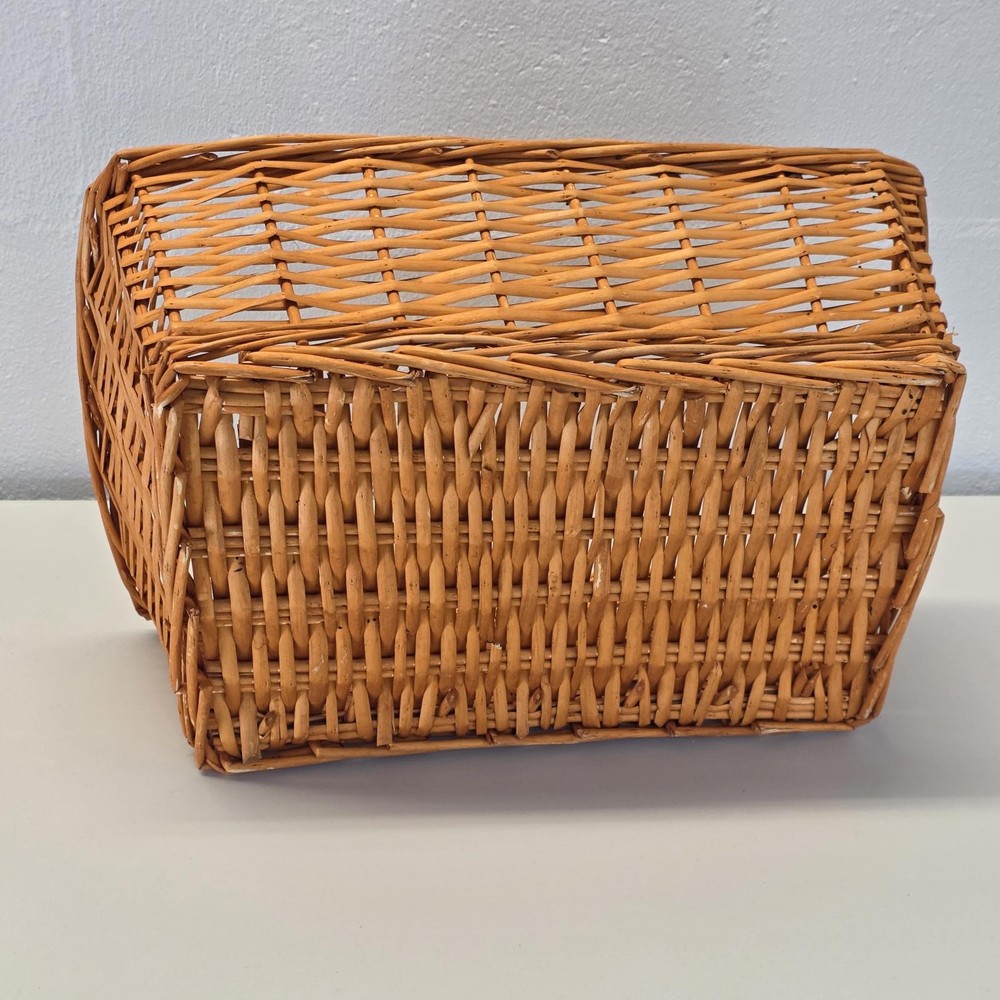 Rectangular Wicker Storage Basket Farmhouse Rustic Home Decor