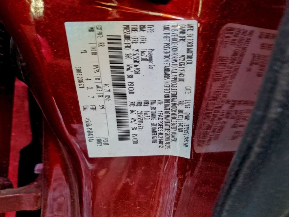 LEFT REAR DOOR WINDOW REGULATOR OEM 2017 FORD FOCUS