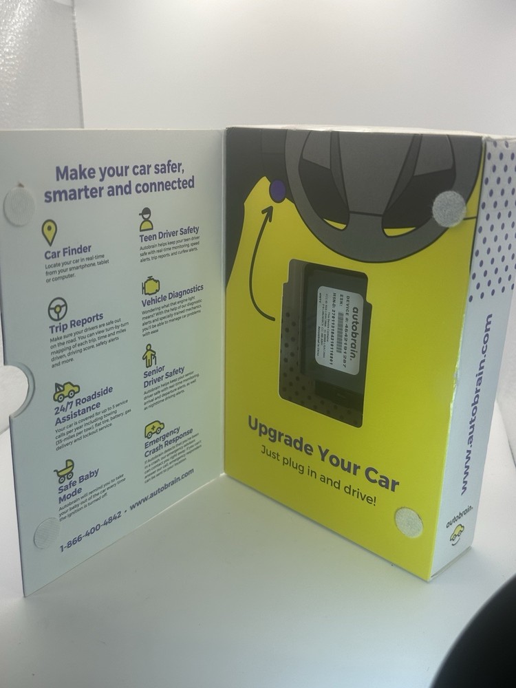 Autobrain Plug-In Vehicle Tracker & Diagnostics Device | Open Box | Subscription