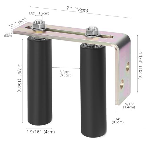 Universal Heavy Duty Slide Gate Guide Roller, 6" Nylon Rollers with 1 Pack