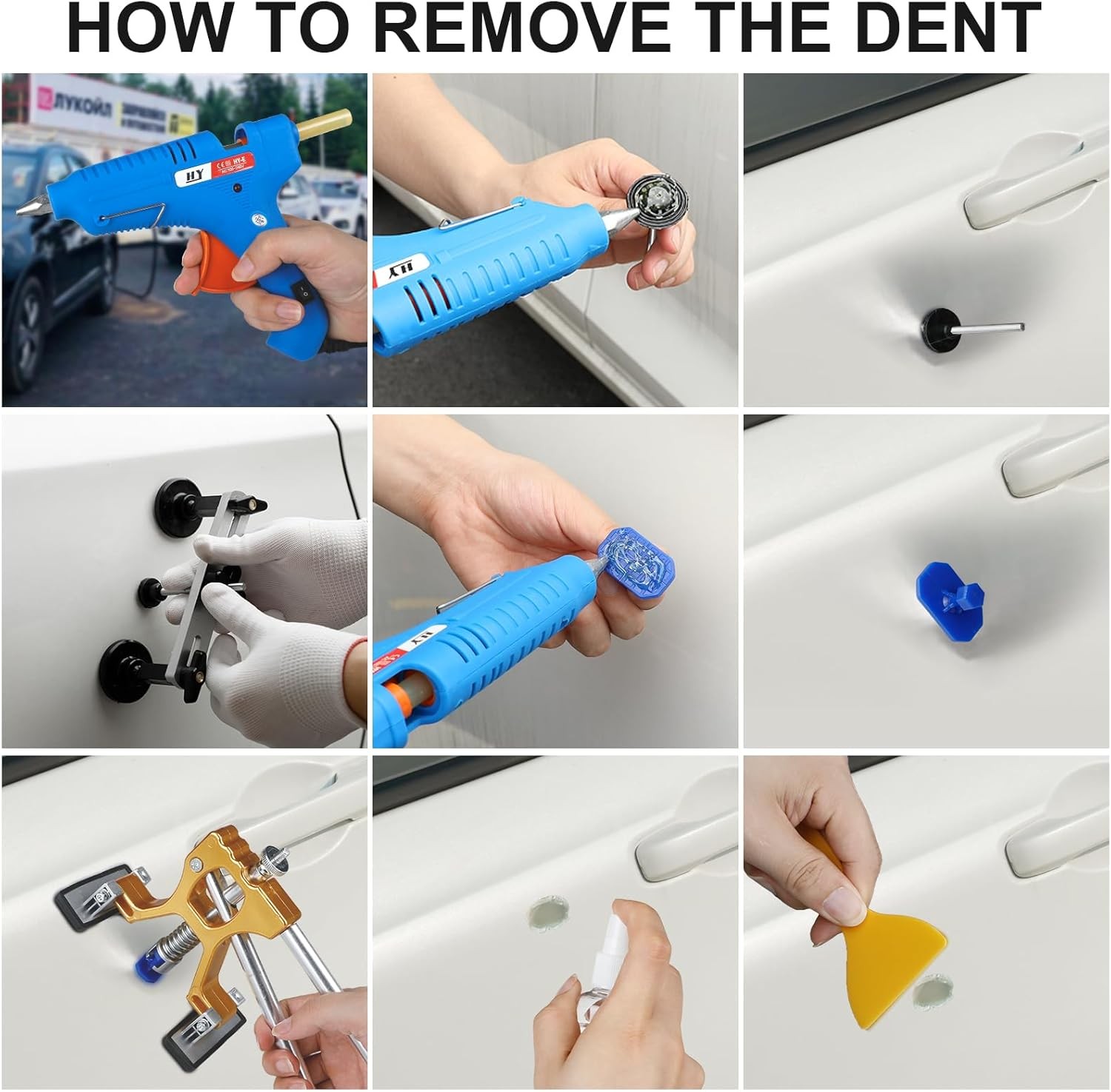 Car Body Dent Puller Hammer Bridge Lifter Tool Paintless Hail Remover Repair Kit