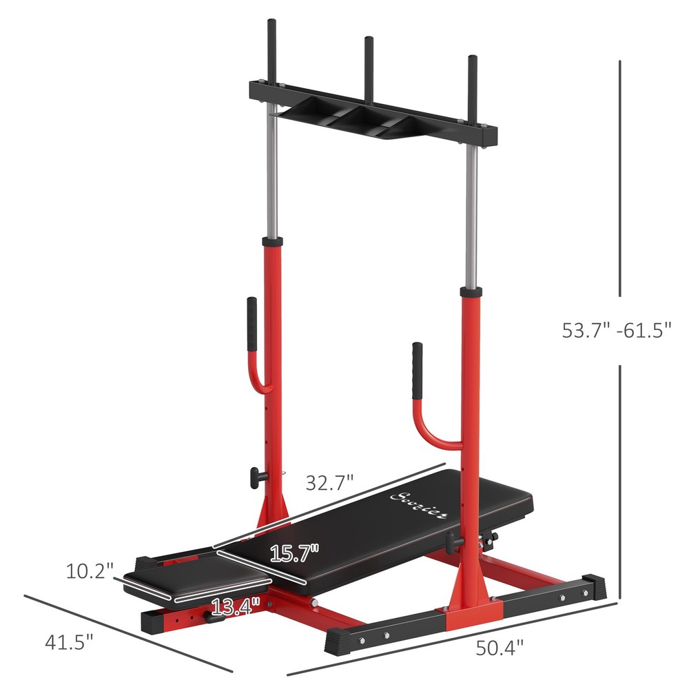Leg Press Machine with Adjustable Leg, Back, Head Positions, Red