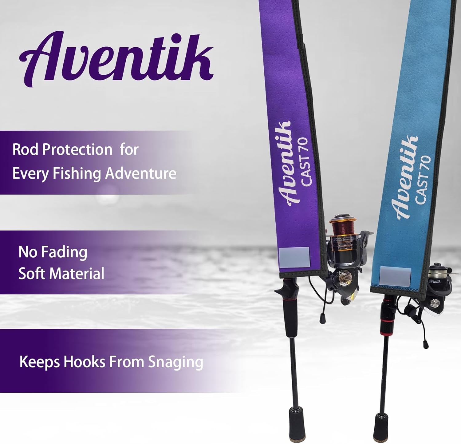 Neoprene Fishing Rod Sleeves Spinning Rod Sock Breathable Vent Snag Resistant...