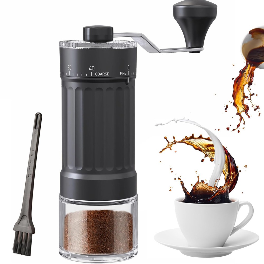Portable Manual Coffee Grinder, 40 External Adjustable Settings, Conical Cera...