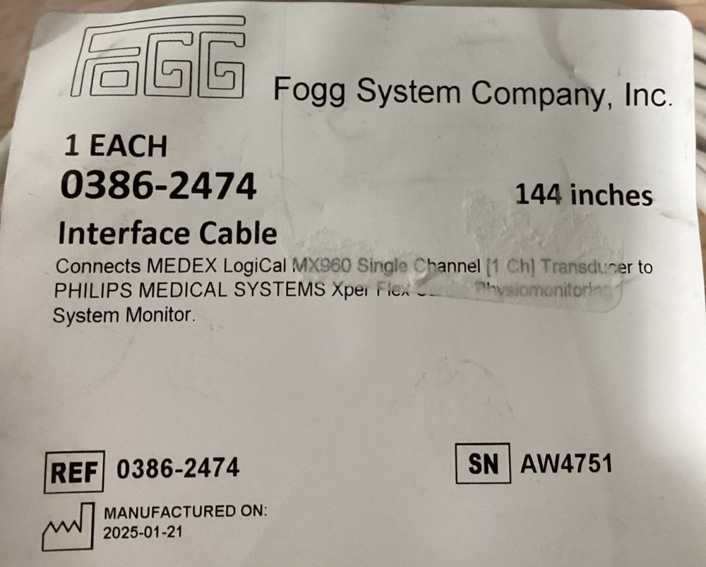 Fogg 0386-2474 Interface Cable 144 Inches