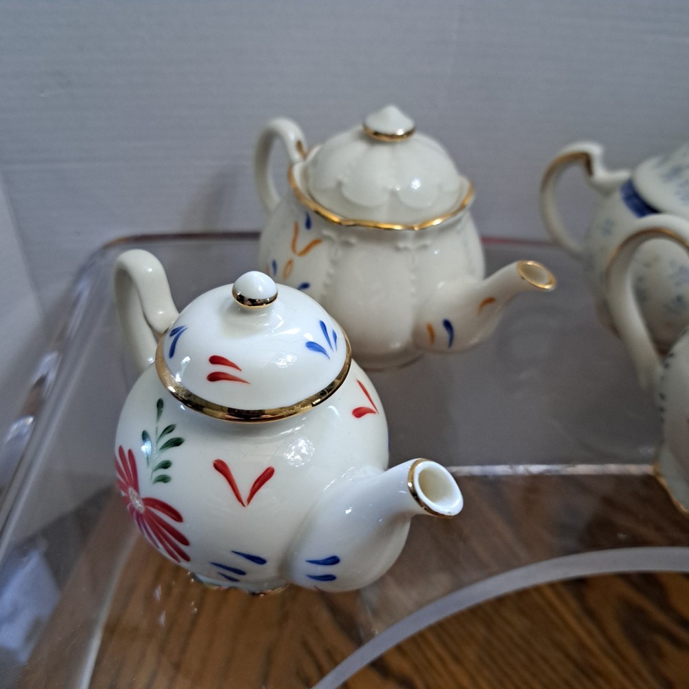 Lenox Mini 3'' Teapots 6 Assorted Styles Porcelain