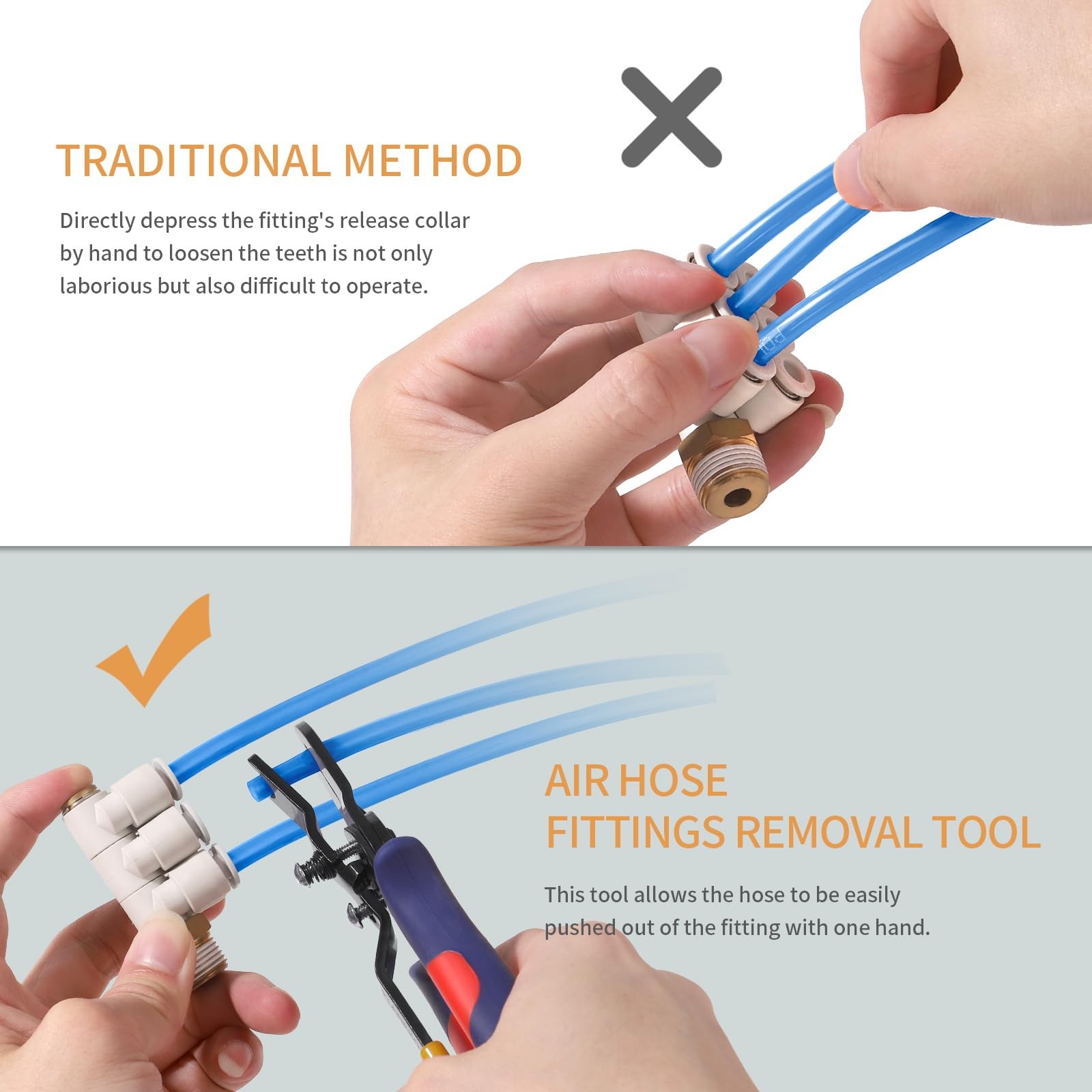 Push To Connect Fittings Air Line Disconnect Tool Kit Push Fitting Removal Tool