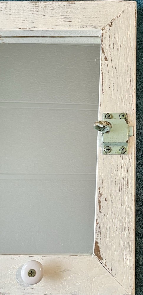AWESOME RUSTIC PAINTED DISTRESSED WHITE RECLAIMED WOOD MIRROR!