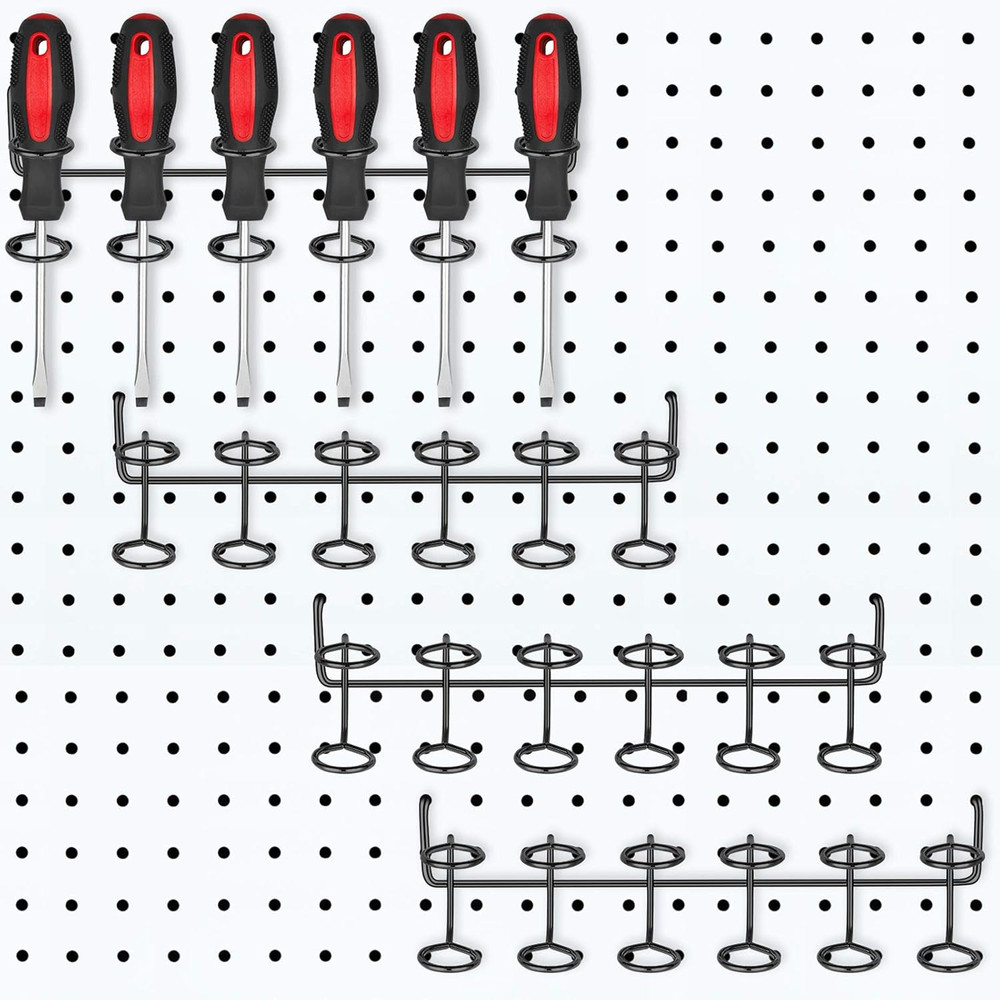 Pegboard Screwdriver Holders, Tool Organizer Racks for Pegboard, 4 Pieces