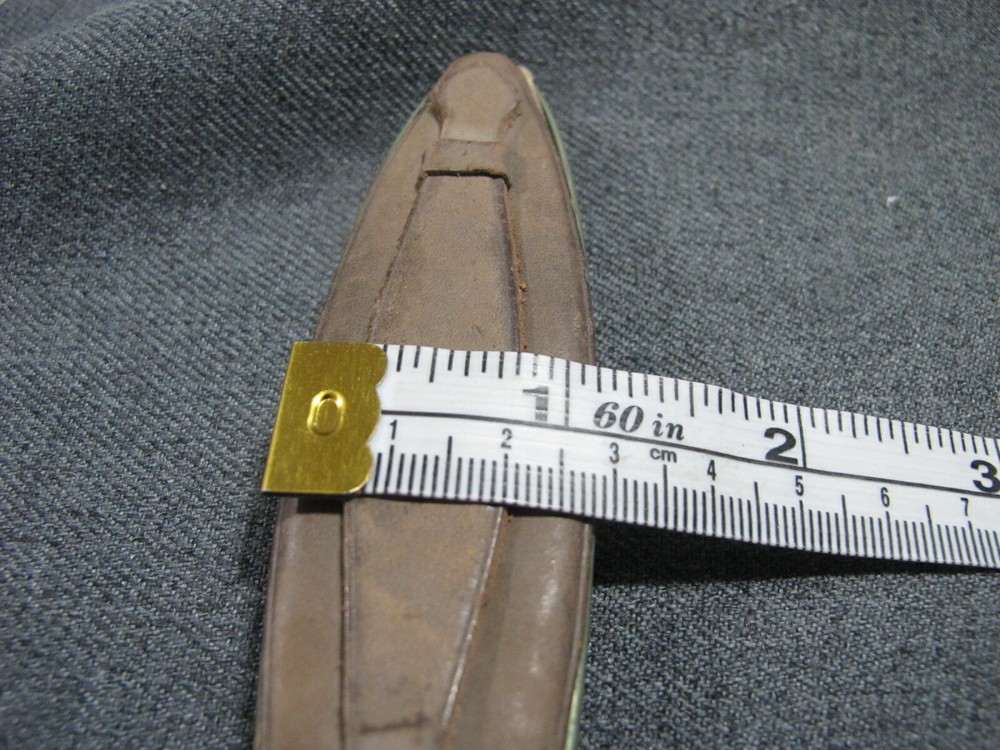 Antique lift up handle genuine leather nails buffer