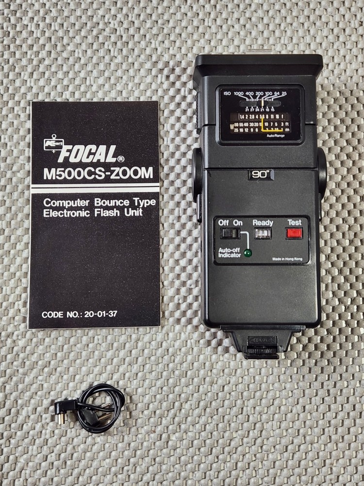 Focal M500C-ZOOM - Auto Electronic Camera Flash Unit  20-01-37 Tested