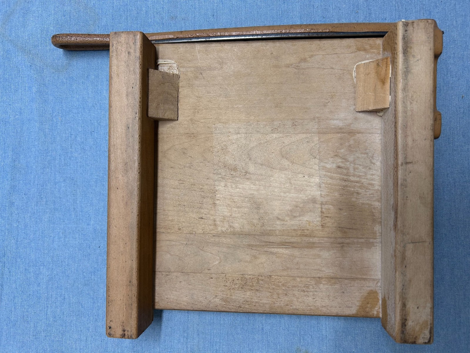 Vintage Ingento No. 3 Guillotine Paper Cutter Cast Iron Arm Wood Base Artists