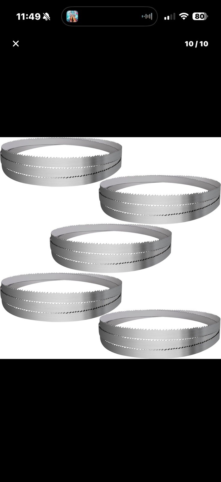 Sawmill Bandsaw Blades 144" Length - Top Quality 10° Hook Angle - 5-Pack