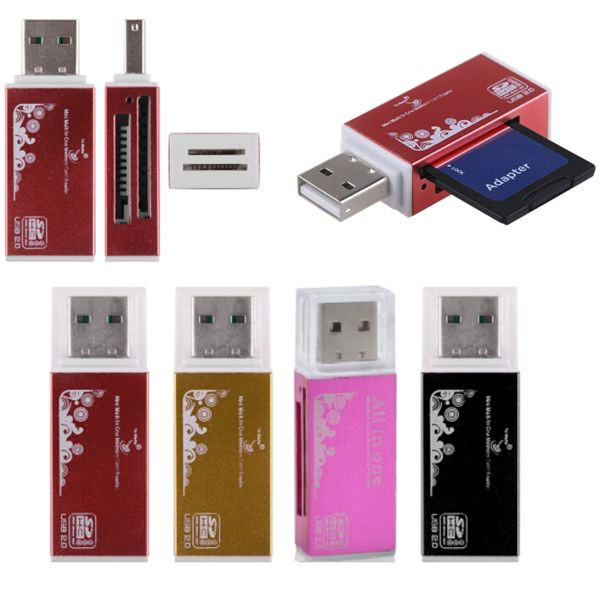 For Micro SD SDHC TF M2 MMC MS PRO DUO USB 2.0 All in 1 Multi Memory Card Reader