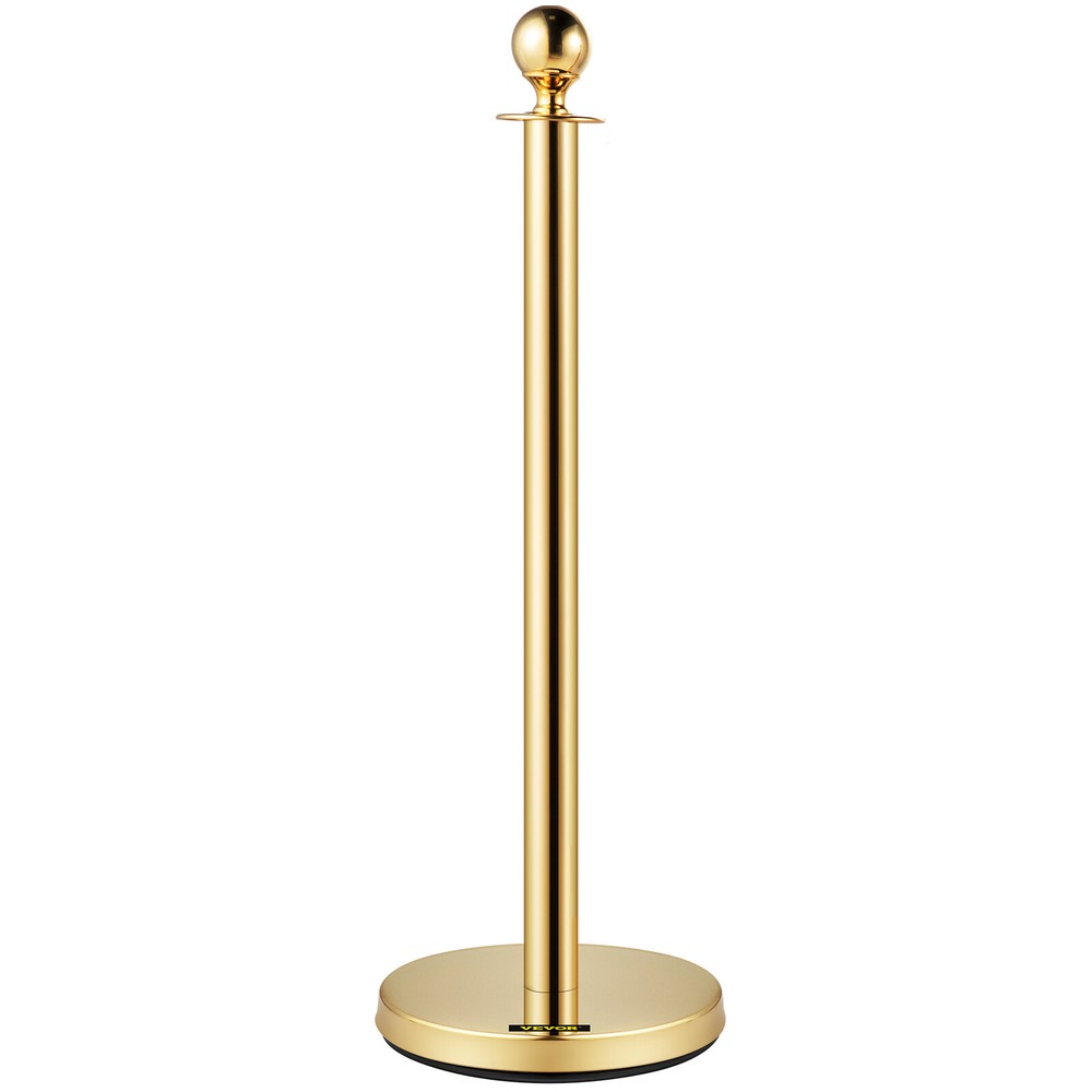 4Pcs Stanchion Posts Queue Pole Barrier Crowd Control With 3 Velvet Ropes