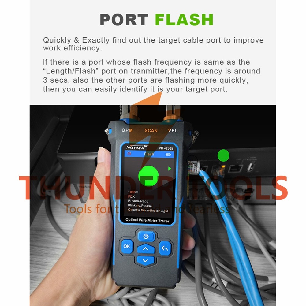 Thunder Tools NOYAFA Optical Network Cable Meter Tracer with LCD Display