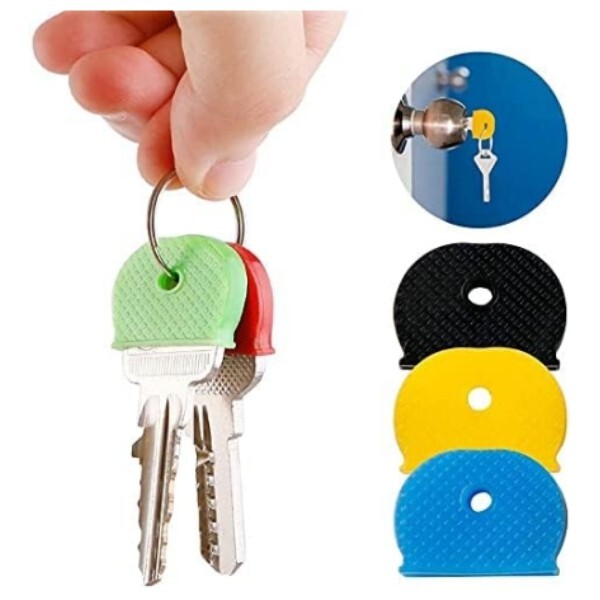 16 pcs Key Cap Covers Color Identifiers Standard Flat House Keys Coding System
