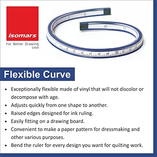 12" Flexible Curve Ruler 30cm Marked Adjustable Drafting Sewing Pattern Tool