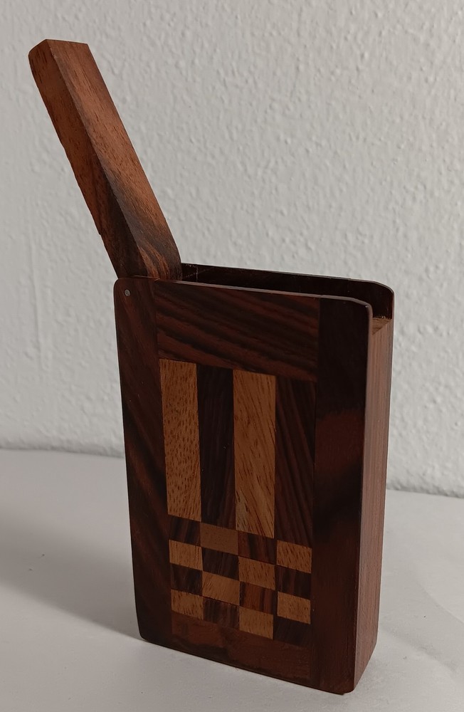 Hand Carved Wooden Cigarette Case