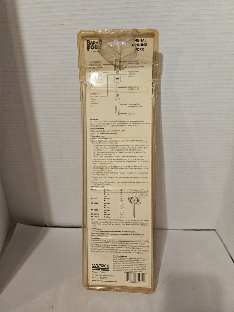 Grilling Fork Digital -- New old Stock -- Maverick Pre-Programmed
