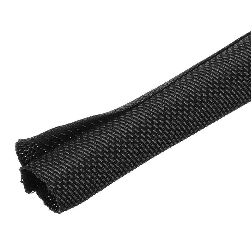 Wire Split Braided Cable Management Sleeve, Black (3/8" - 30 Feet)