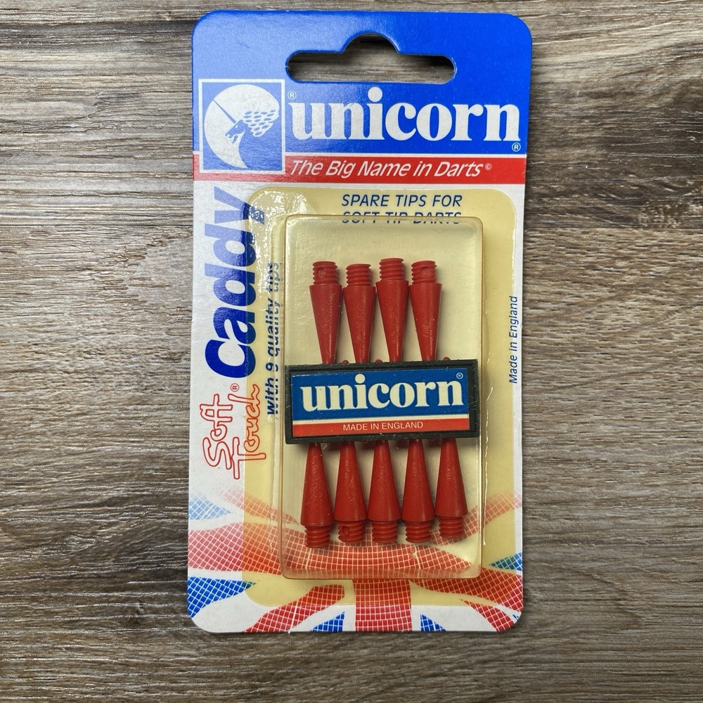 NEW Unicorn Soft Touch Caddy 9pc Replacement Tips For Soft Tip Darts Red