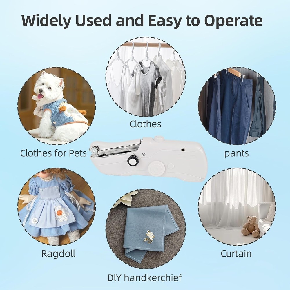 Versatile Handheld Sewing Machine - Battery and USB Powered, Ideal for Fabrics