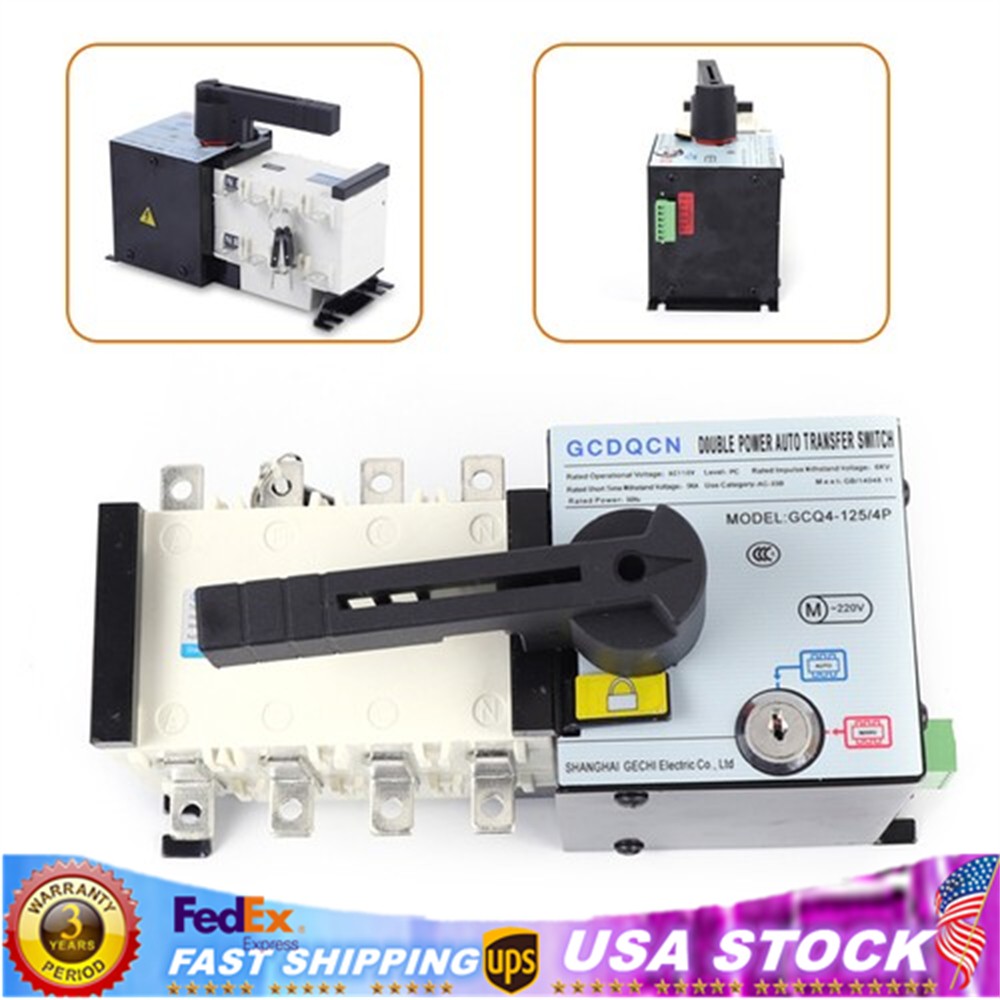 100A 4P Dual Power Automatic Changeover Transfer Switch Isolation Type US