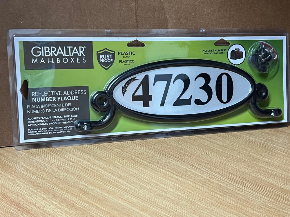 Gibraltar Mailboxes Black Mailbox Address Plaque