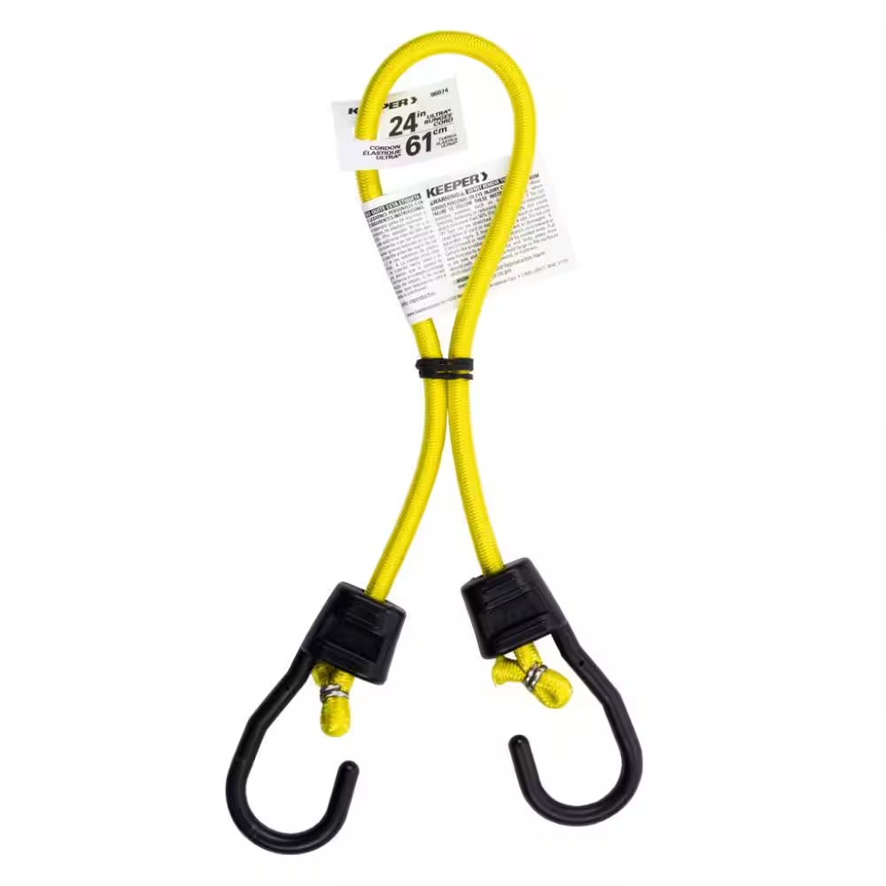 24 In. Yellow Ultra Bunge Cord with Hooks