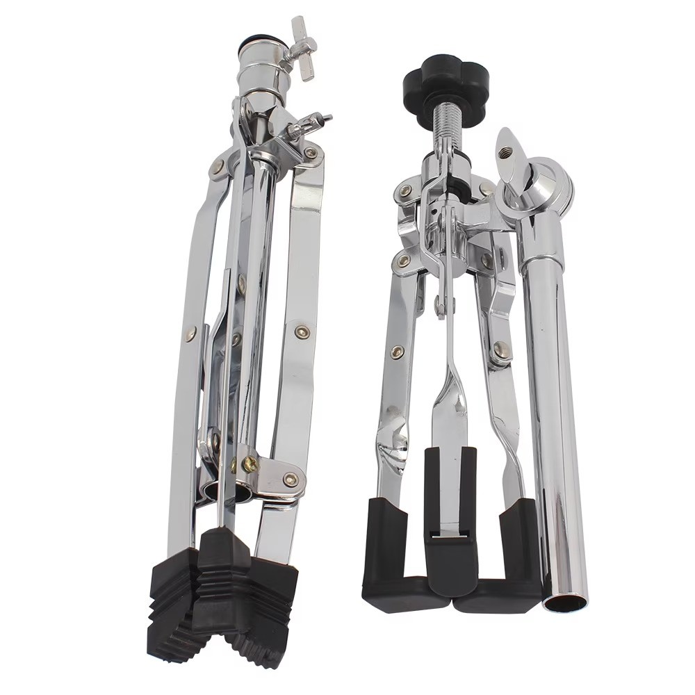 Plated Dumb Snare Drum Stand Tripod Silver