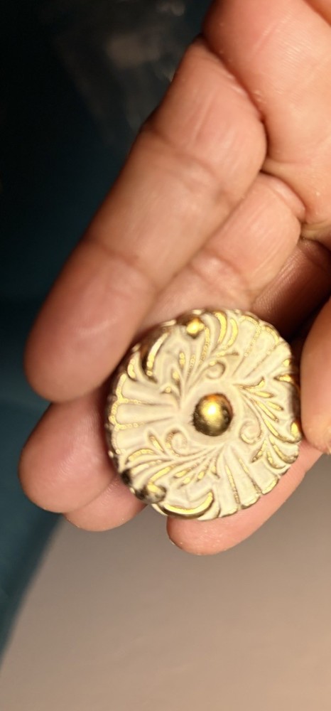 Vintage Provincial Hollywood Regency Floral Drawer Cabinet Pull Knobs/Backs (16)