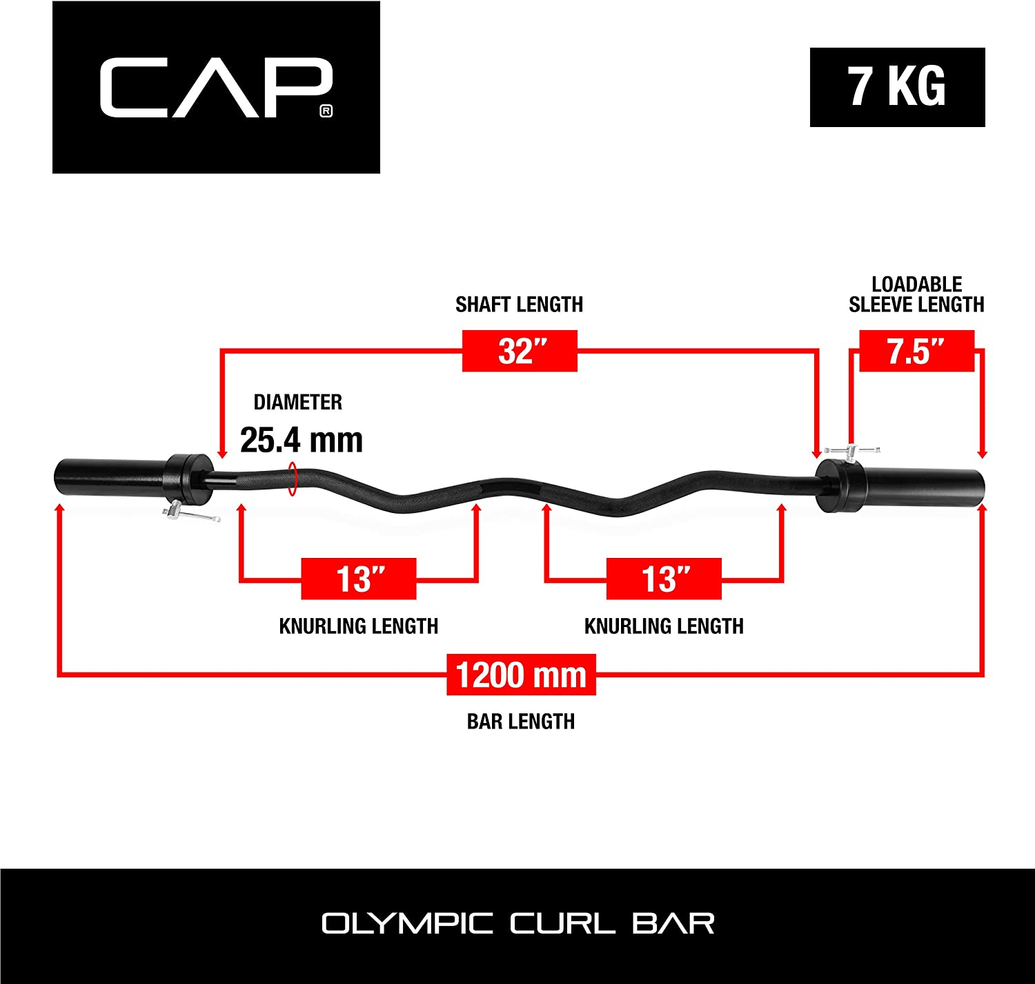 Olympic EZ Curl Bar, Black (2-Inch) (New Version)