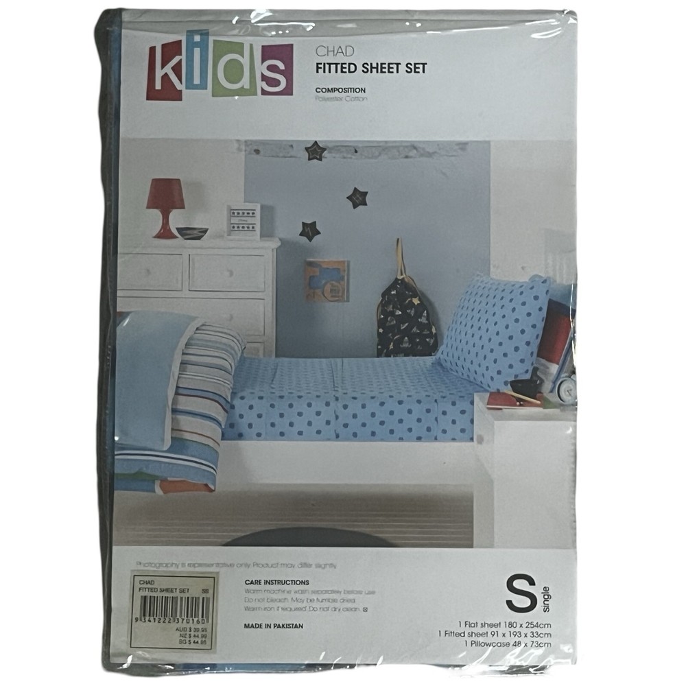 KIDS Chad Flat Sheet - Single Bed - BNIP