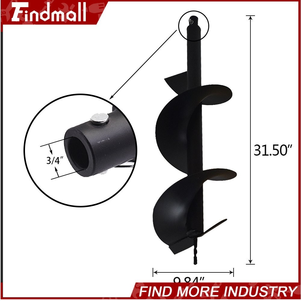Findmall 10 Inch Earth Auger Drill Bit for Gas Post Hole Digger