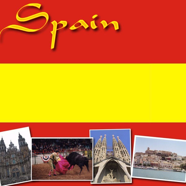Spain, scrapbook paper, Scrapbook Customs 14401