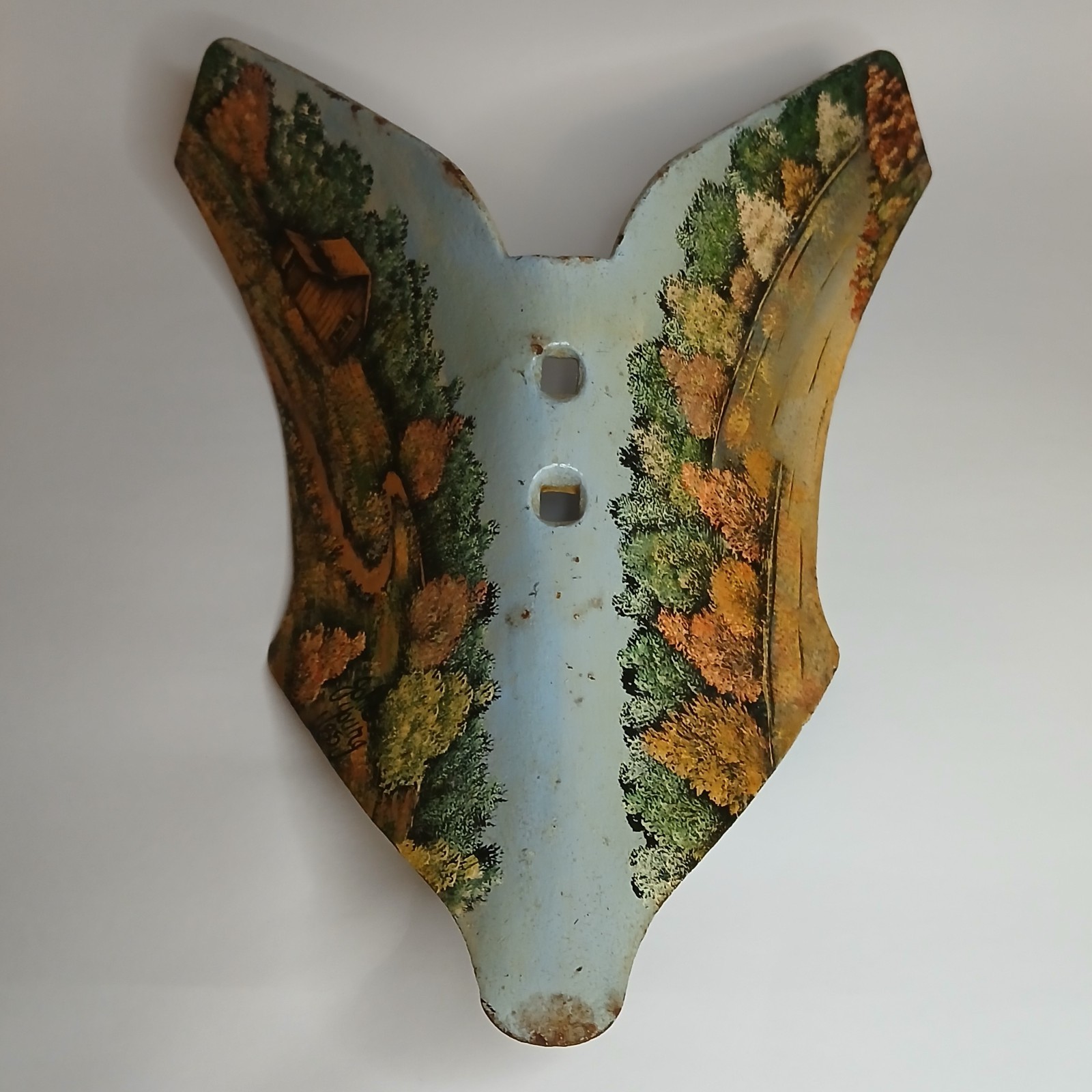 Vintage Hand Painted Butterfly Shape Cultivator Potato Digger