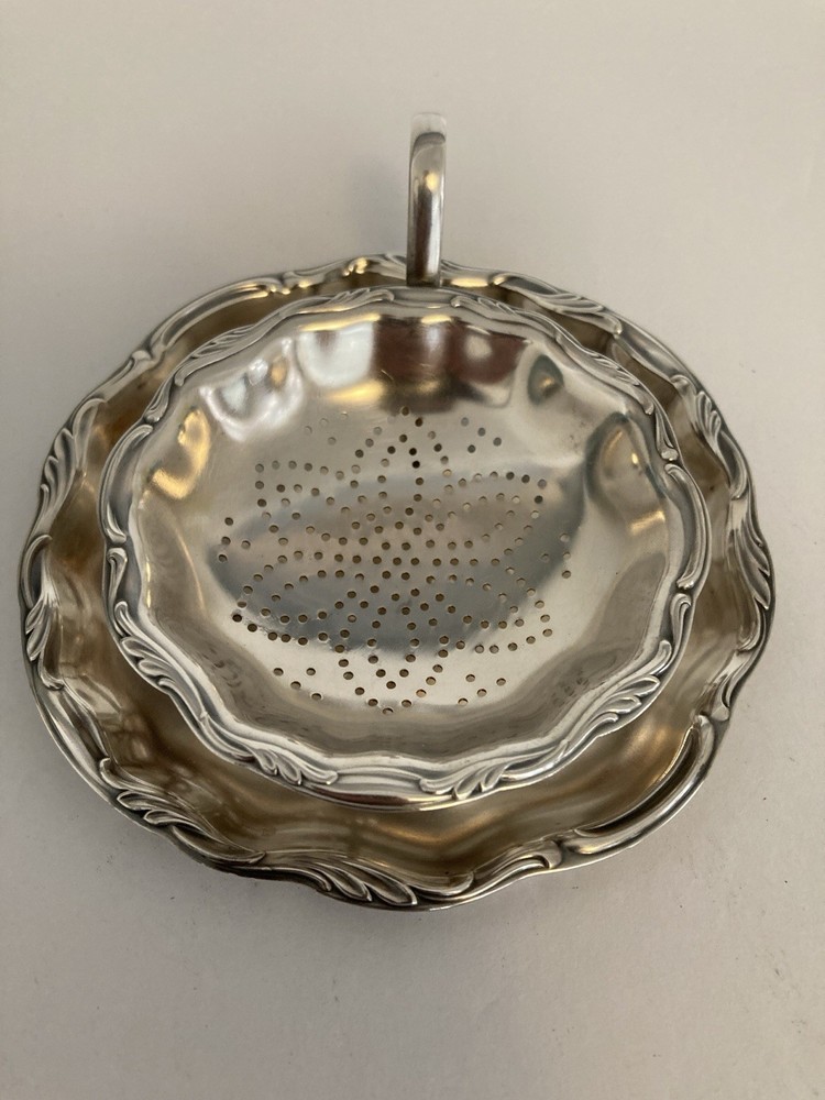 Vintage WMF Silver Plated Tea Pierced Strainer German Tableware Under Plate