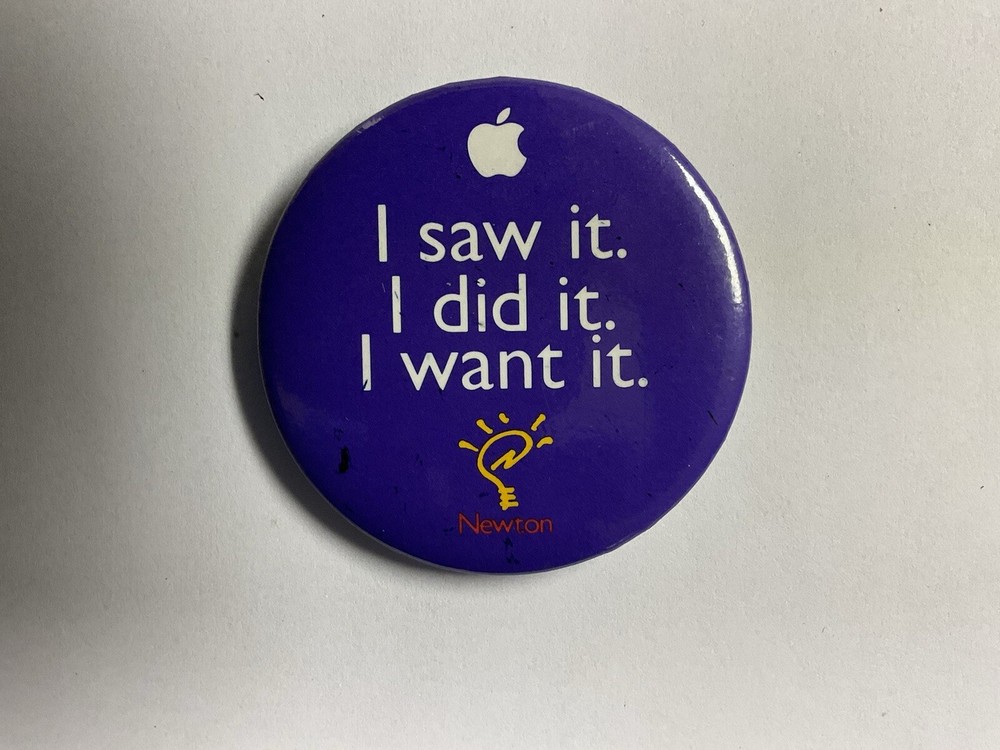Vintage Apple Computer NEWTON MESSAGE PAD Button pin, RARE