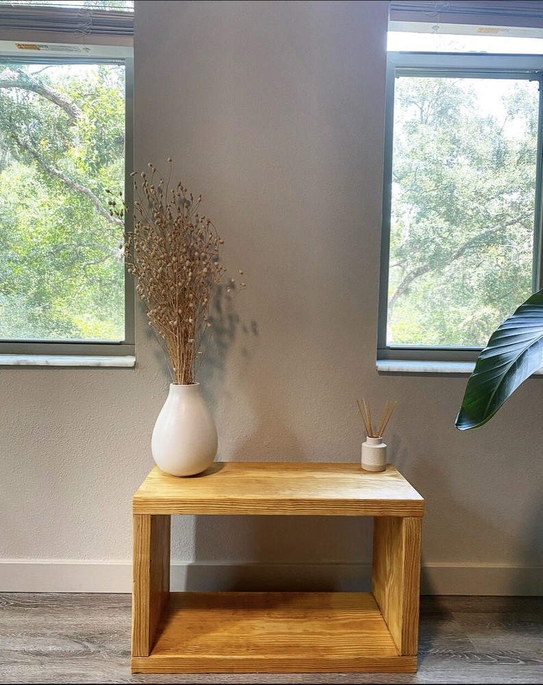 Wooden storage bench